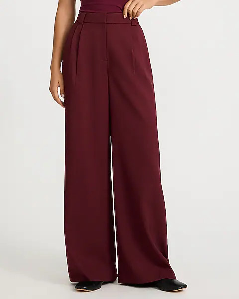 Twill High Waisted Relaxed Trouser | Express