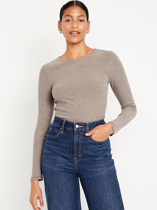 Plush Long-Sleeve Crew-Neck T-Shirt for Women | Old Navy (US)