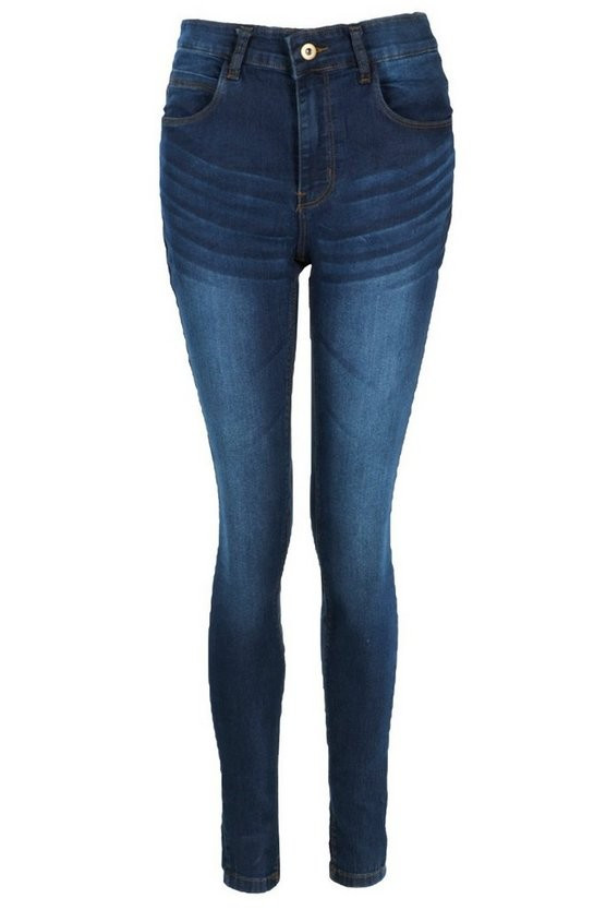High Rise 5 Pocket Skinny Jeans | Boohoo.com (US & CA)