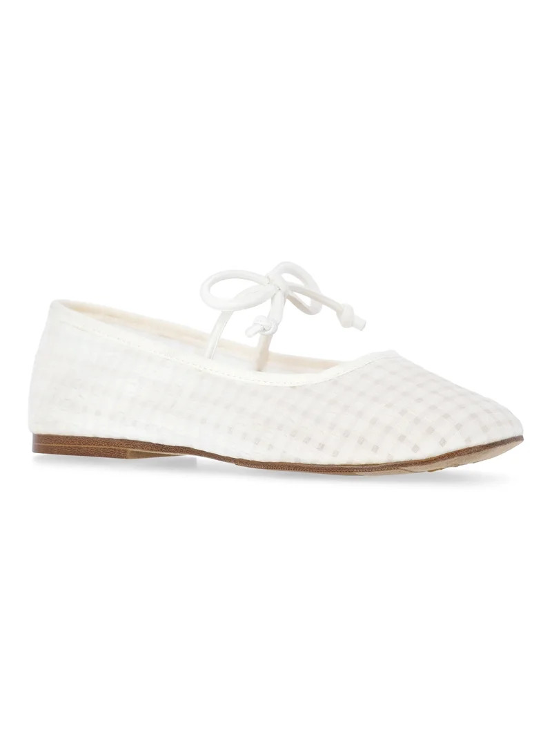 Madden NYC Little and Big Girls' Gingham Mesh Ballet Flats | Walmart (US)