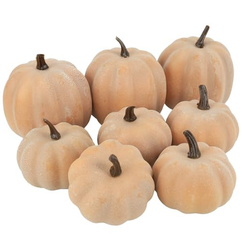 Ghrdopy Fake Pumpkins, 8 Pcs Orange Artificial Pumpkins, Plastic Pumpkins for Thanksgiving Party Table Centerpiece Autumn Home Decoration-C | Amazon (US)