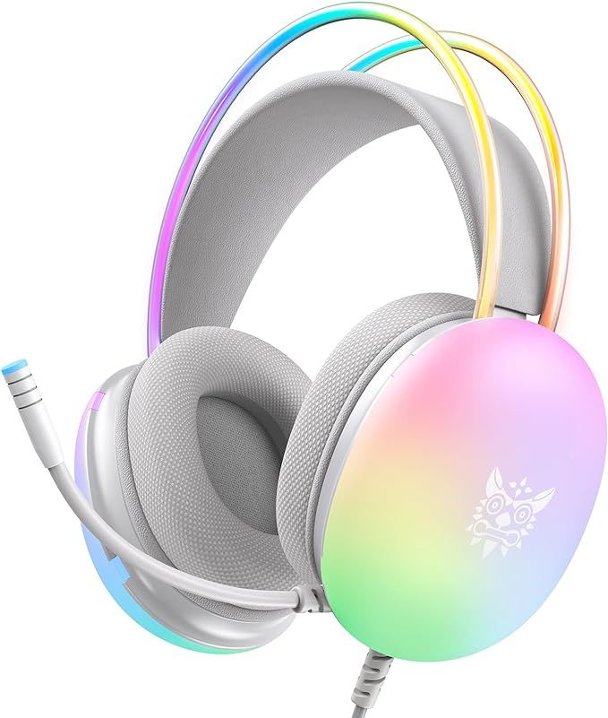 Gaming Headsets with Microphone, PC Wired RGB Rainbow Gaming Headphones for PS4/PS5/MAC/XBOX/Lapt... | Amazon (US)