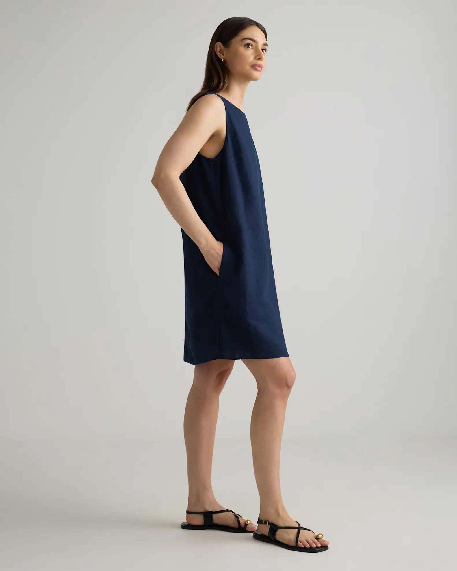 100% European Linen Tank Mini Dress | Quince