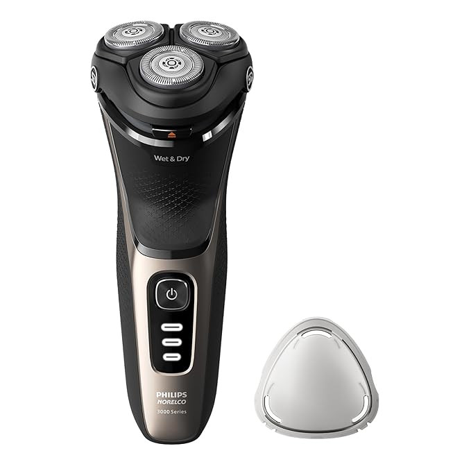 Philips Norelco Shaver 3000 Series, Wet and Dry Electric Shaver, P-Cap, Travel Pouch, Ash Gold, M... | Amazon (US)