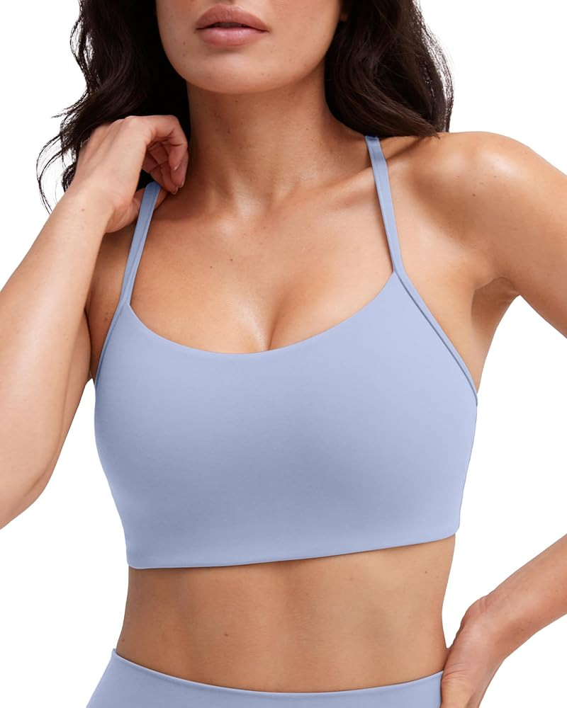 PAVOI ACTIVE Yoga Racerback Bras for Women - Buttery Soft Low Support Scoop Neck Y-Back Thin Stra... | Amazon (US)