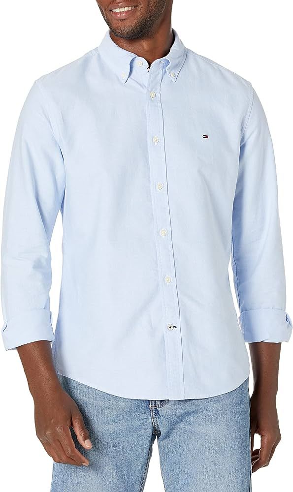 Tommy Hilfiger Men's Long Sleeve Button Down Oxford Shirt in Regular Fit | Amazon (US)