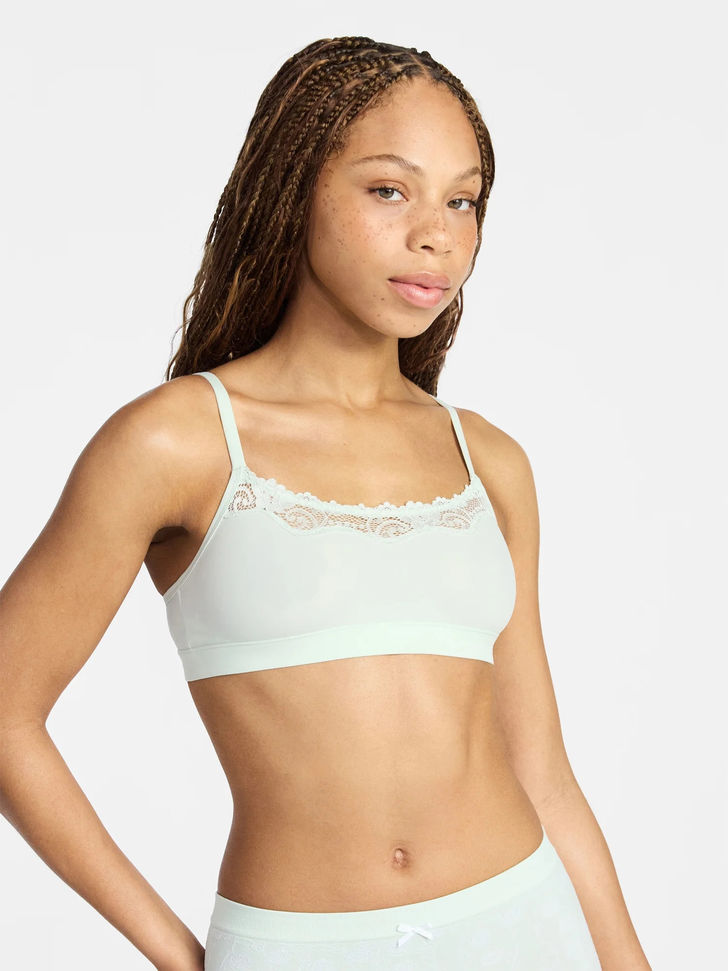 No Boundaries Fit Stretch Scoop Bralette with Lace, Women's XS-3XL | Walmart (US)