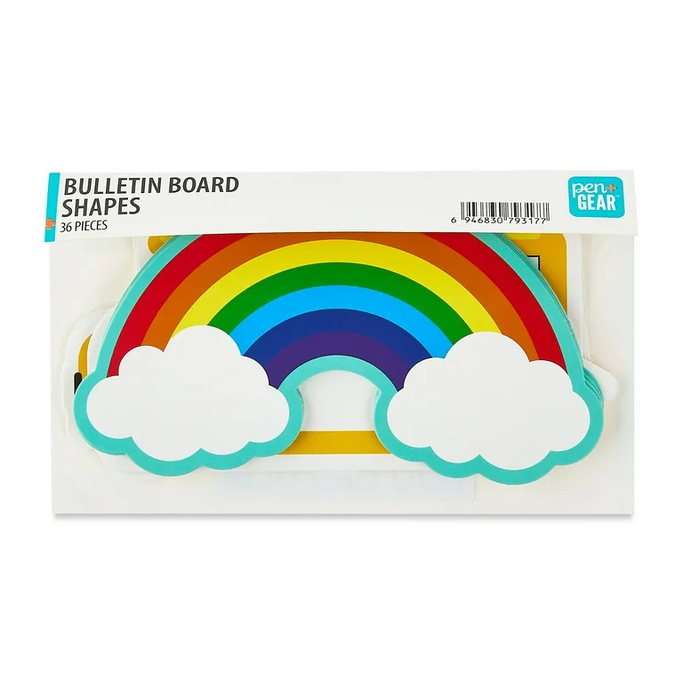 Pen+Gear Rainbow, School Bus, and Pencil Multi Color Bulletin Board Decoration, Assorted Shapes, ... | Walmart (US)