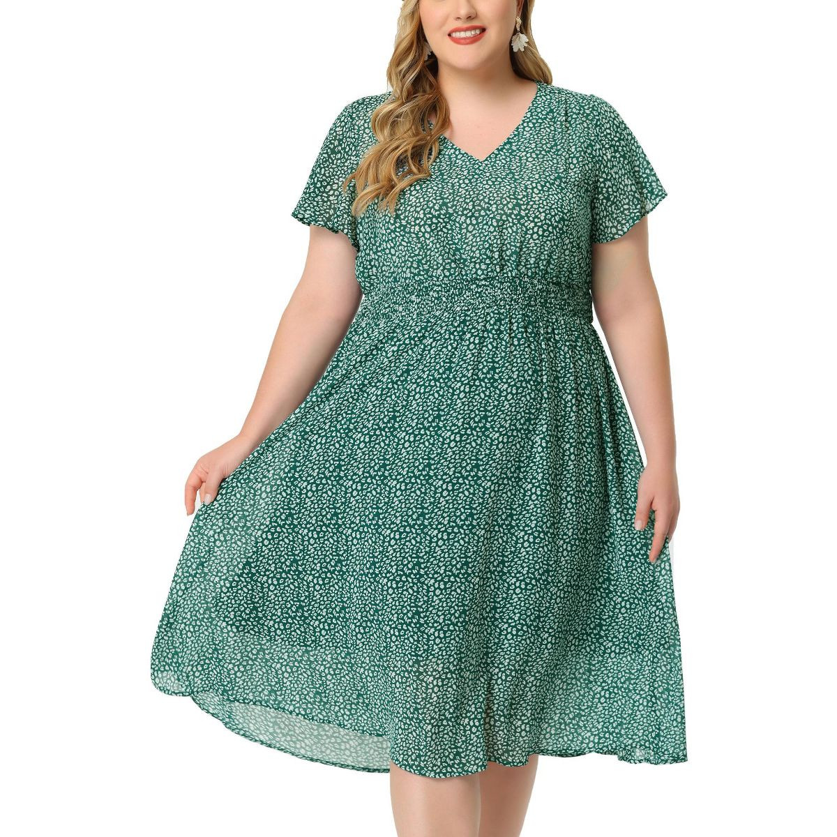 Agnes Orinda Women's Plus Size Trendy Smocked Waist A-Line Flowy Chiffon Midi Sundresses | Target
