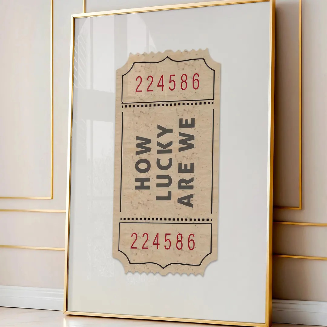 How Lucky Are We Card, Ace of Hearts Poster, Western Cowboy Print, Playing Card Wall Art, Romanti... | Etsy (US)