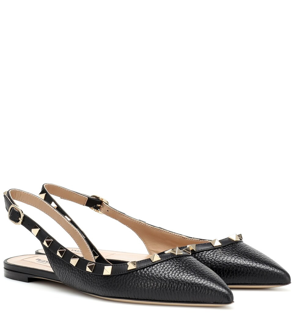 Valentino Garavani - Ballerine slingback Rockstud in pelle | Mytheresa (IT)