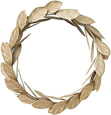 Gold Leaves Metal Wreath Wall Decor for Front Door,12 inch Door Wreath for Christmas,Window,Weddi... | Amazon (US)