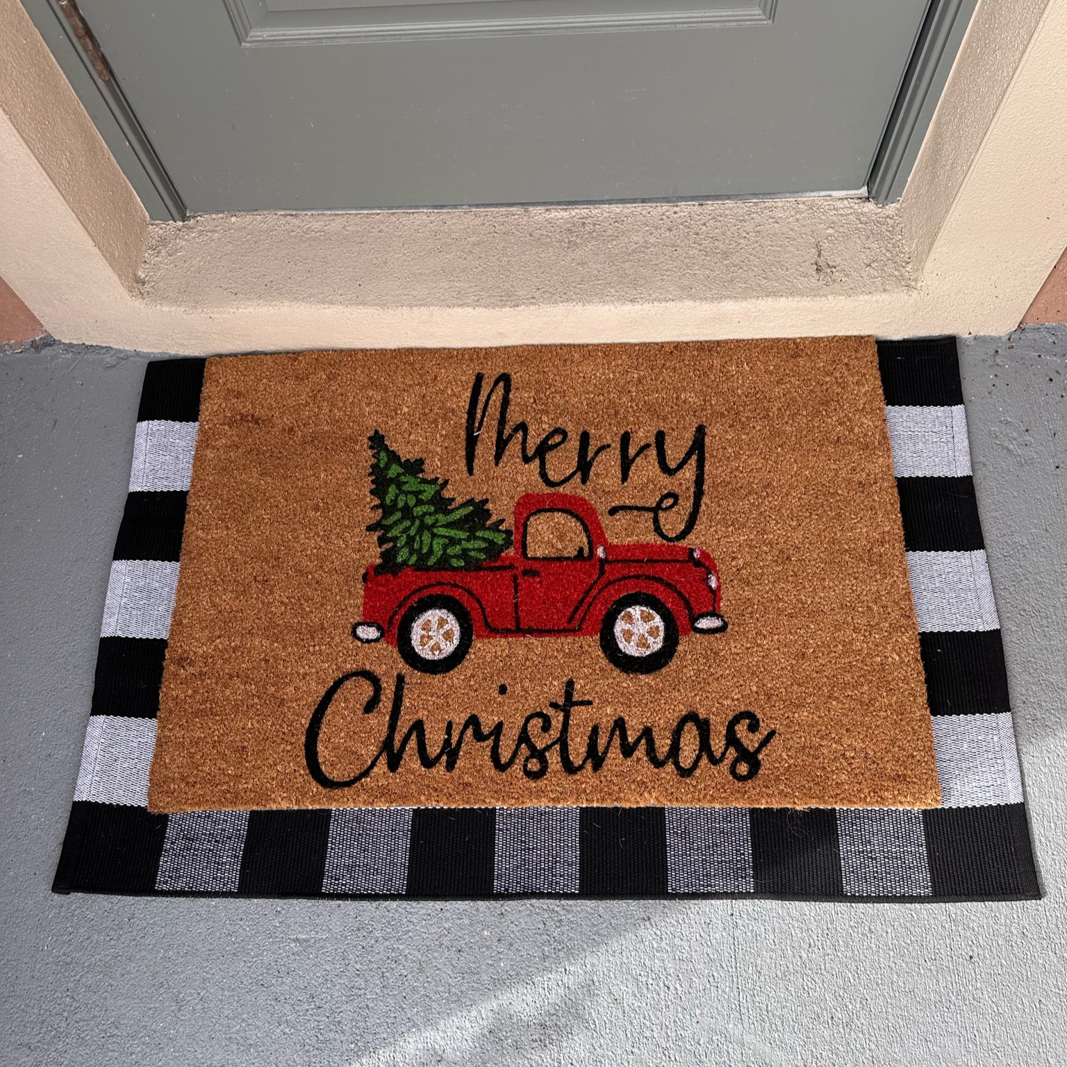 Holiday door mat decor for under $50 at current discount! 🎄🚘🖤

#LTKHolidaySale #LTKGiftGuide #LTKHoliday