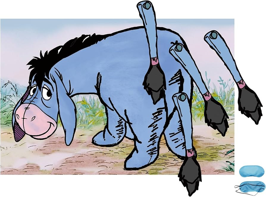 Winnie Party Games Pin The Tail Game for 20 Guests Fun Games for Pooh Birthday Supplies Baby Show... | Amazon (US)