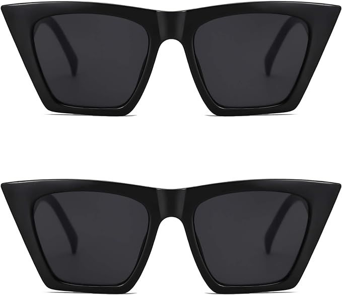 SOJOS 2 Pack Oversized Square Cateye Polarized Sunglasses Big Trendy Style Sunnies SJ2115 | Amazon (US)
