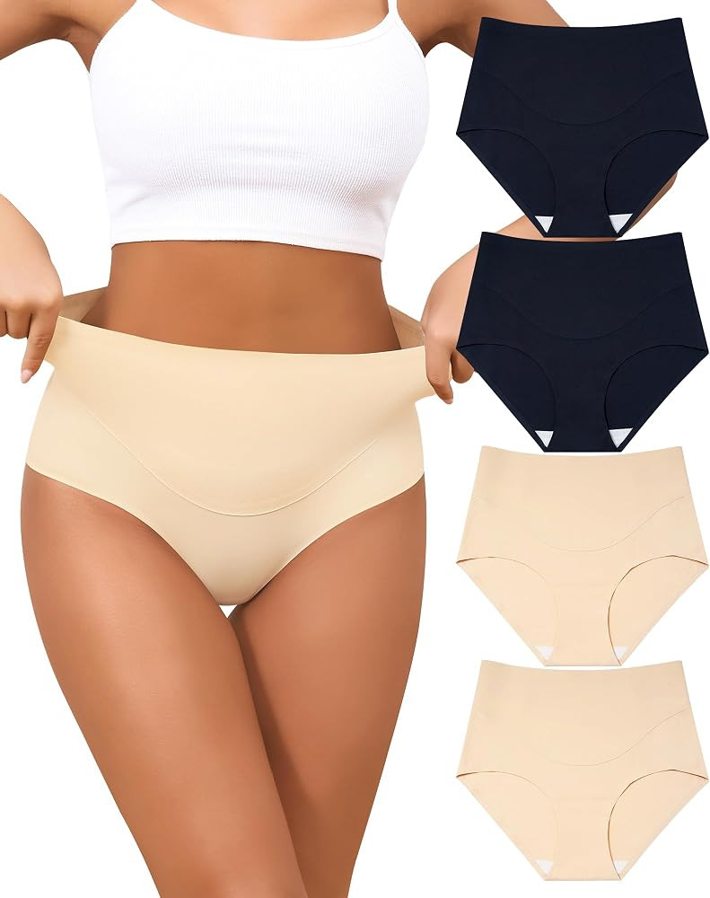 LEVAO Tummy Control Underwear for Women High Waist Seamless Brief No Show Body Shaper Slimming Un... | Amazon (US)