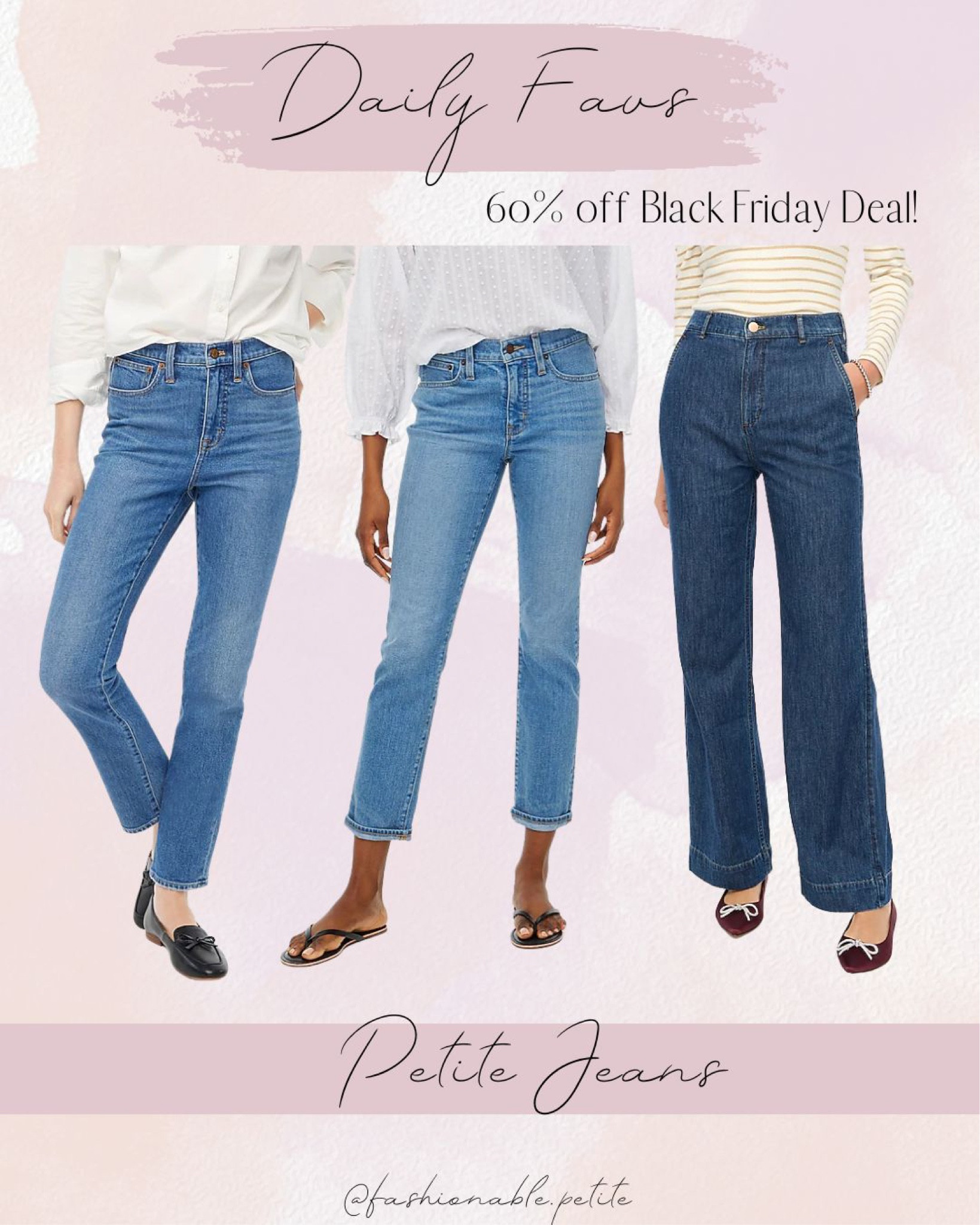 Petite jeans on sale for Black Friday! Petite jeans // straight jeans // trouser jeans // trouser pant // cropped jeans // boyfriend jeans 

#LTKunder100 #LTKsalealert #LTKCyberweek