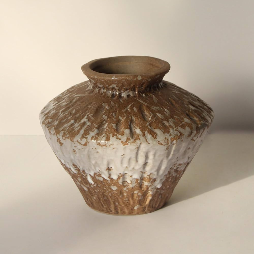 Janpu Ceramic Decor,Flower Vase,Pottery Rustic Farmhouse | Boho | Terracotta Vase for Home Decor,... | Amazon (US)