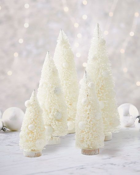 Cody Foster & Co White Sparkle Trees, Set of 5 | Neiman Marcus