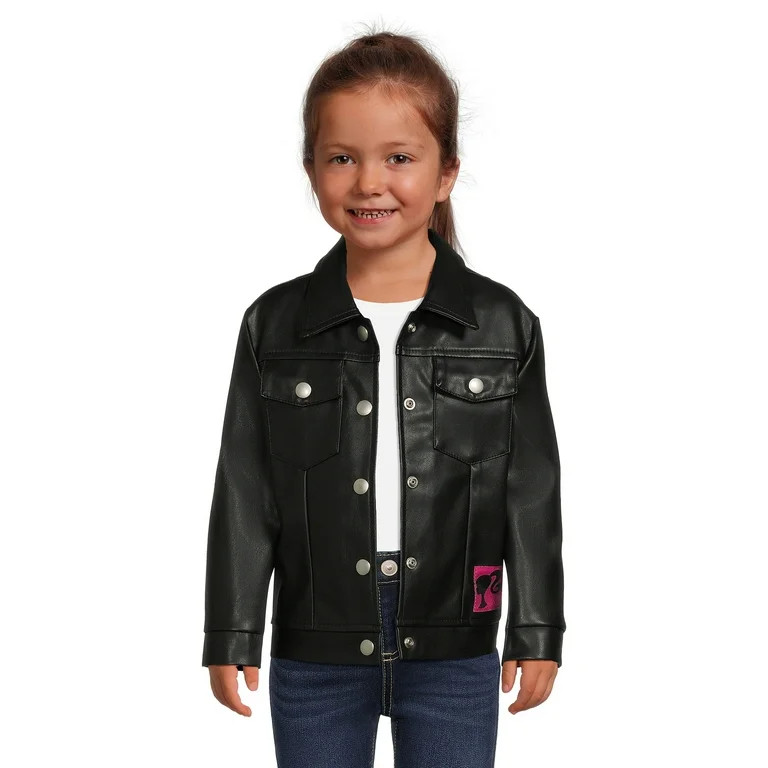 Barbie Toddler Girl Faux Leather Moto Jacket, Sizes 2T-5T | Walmart (US)