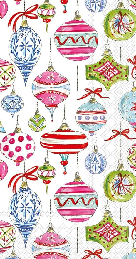 Boston International Rosanne Beck 3-Ply Paper Napkins, 16-Count Guest Size, Merry Vintage Ornamen... | Amazon (US)