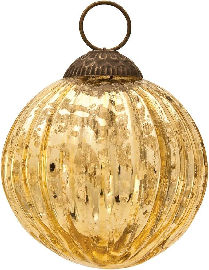 3" Gold Mona Mercury Glass Lined Ball Ornament Christmas Decoration - Great Gift Idea, Vintage-St... | Amazon (US)