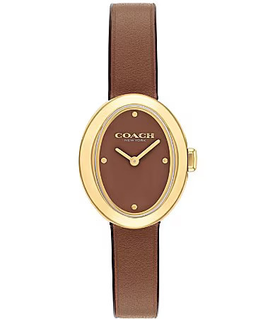 COACH Women's Sammy Quartz Analog Leather Strap Watch - Saddle | Dillard's