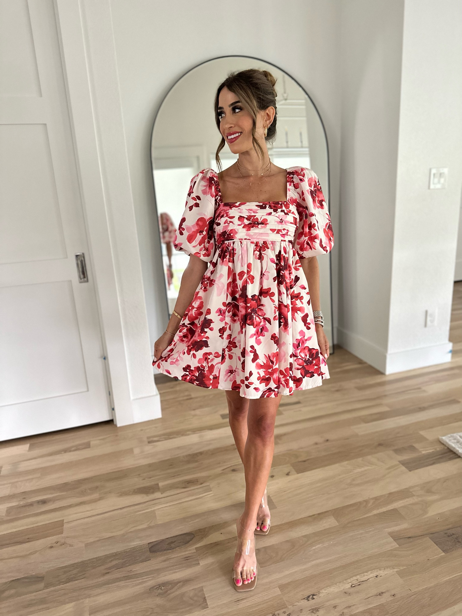 Floral puff sleeve mini dress size xxs petite on sale use code AFBELBEL 

#LTKunder100 #LTKunder50 #LTKsalealert
