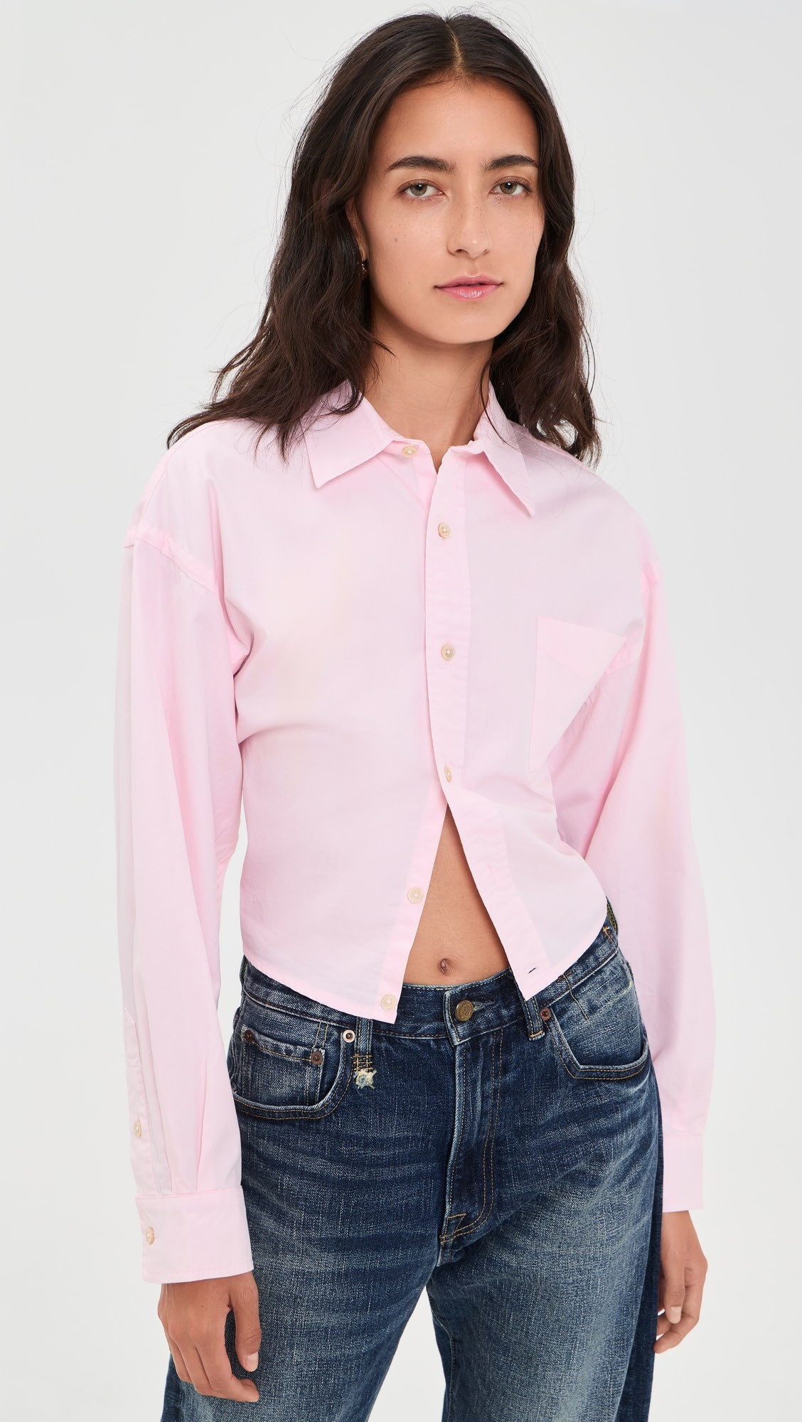 R13 Split Hem Boyfriend Button Down Shirt | Shopbop | Shopbop