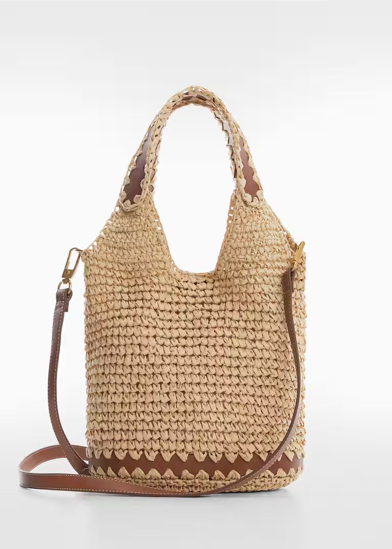 Contrasting shopper bag -  Women | Mango USA | MANGO (US)