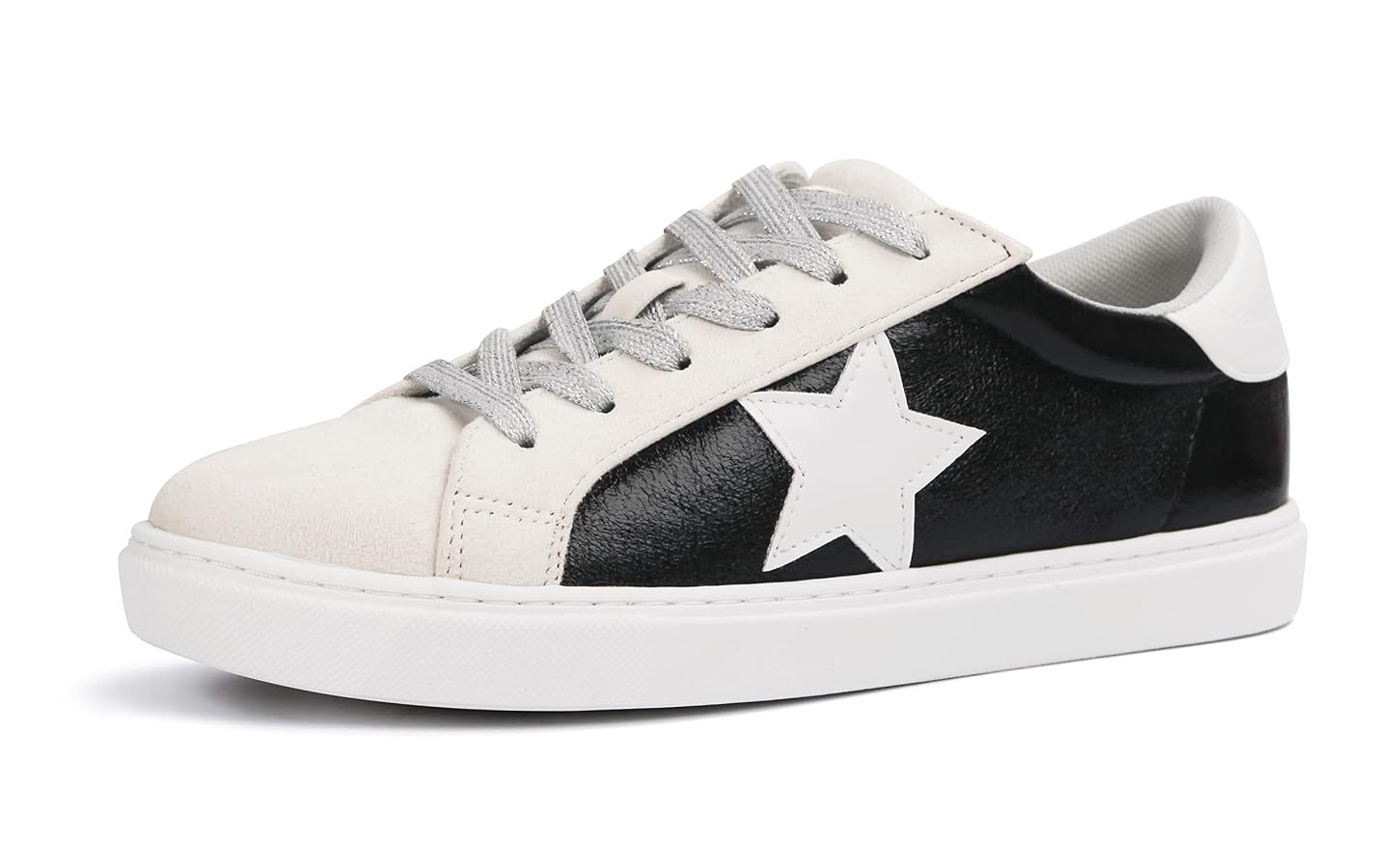 PARTY Women's Fashion Star Sneaker Lace Up Low Top Comfortable Cushioned Walking Shoes | Amazon (US)