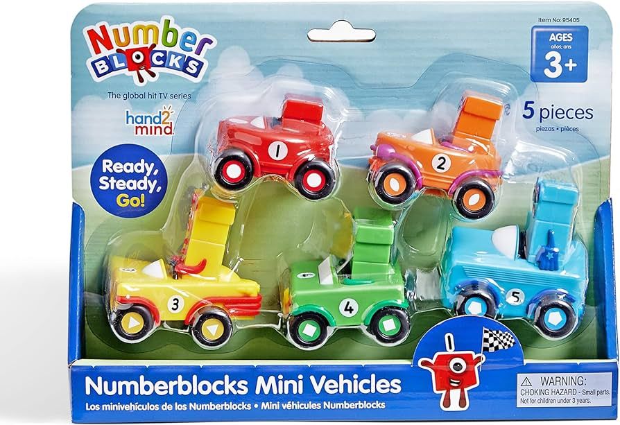 Amazon.com: hand2mind Numberblocks Mini Vehicles, Toy Vehicle Playsets, Race Car Toy, Small Toy C... | Amazon (US)