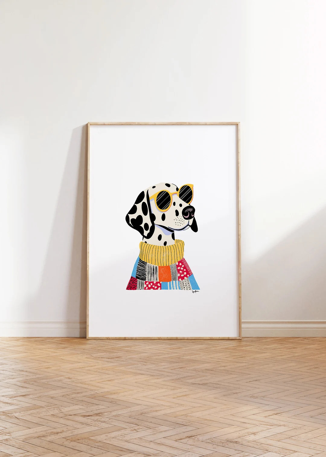Dalmatian Dog Art Print, Quirky Dalmatian Wearing Sunglasses, Preppy Dog Illustration, Digital Pe... | Etsy (US)