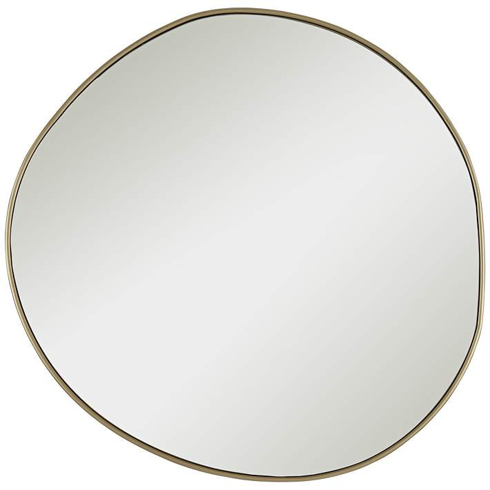 Rorschach Champagne 30" Uneven Round Frame Wall Mirror - #89D78 | Lamps Plus | Lamps Plus