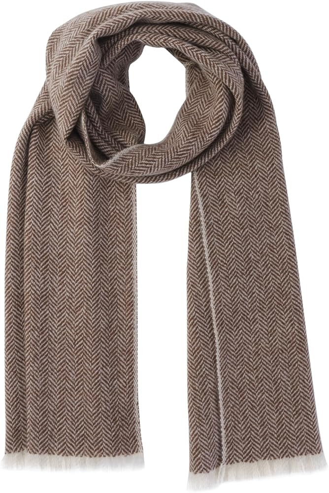 MELUSA 100% Cashmere Herringbone Scarf, Lightweight Cozy Gift Everyday Scarf | Amazon (US)