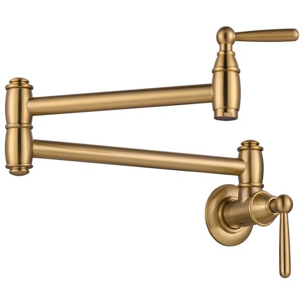 Wall Mounted Brass Pot Filler with 2 Handles | Wayfair North America