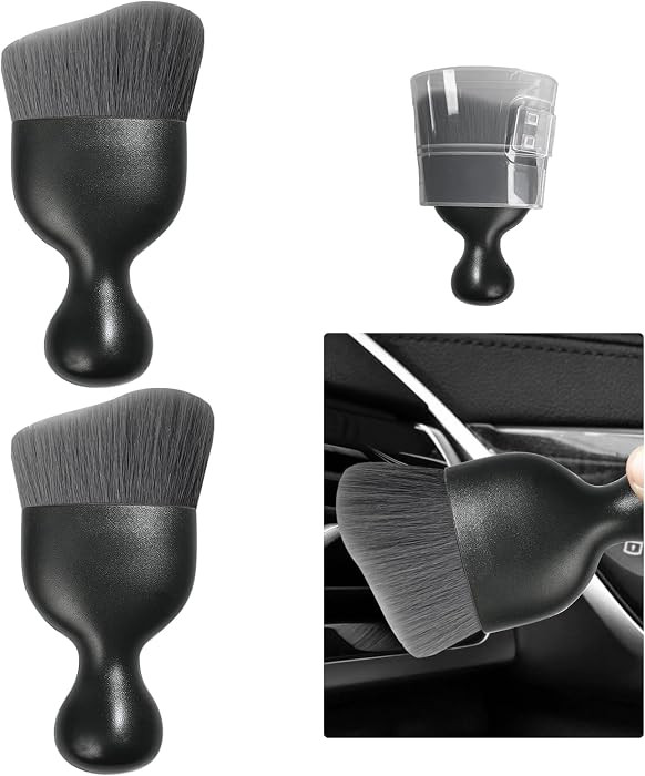 Ziciner 2 PCS Car Detailing Brush, Curved Soft Bristles Auto Removal Dust Collectors, Universal V... | Amazon (US)