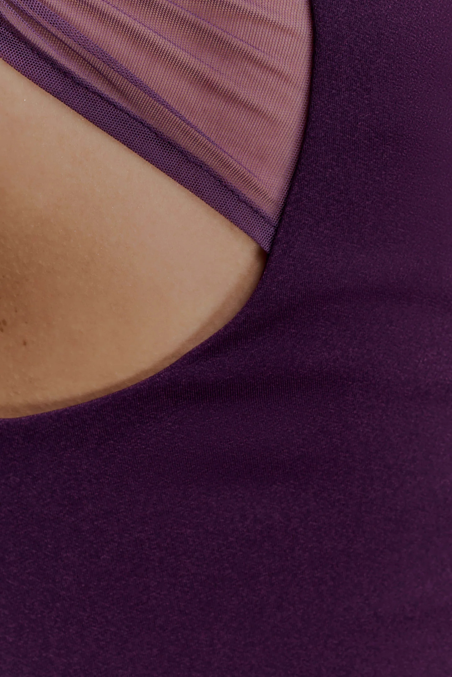 Aubree Crepe And Mesh Mini Dress - Purple | Meshki UK