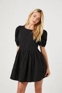 Denim Puff-Sleeve Mini Dress | Forever 21 (US)