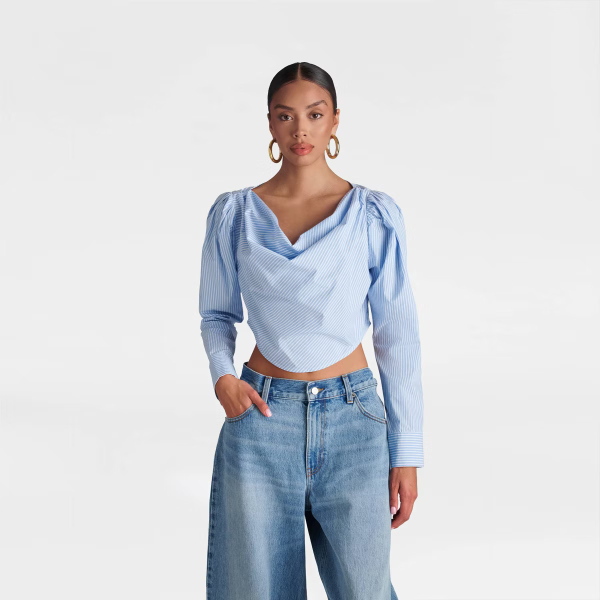 KBB by KAHLANA Women's Long Sleeve 'The Balloon Cropped Top' | Target