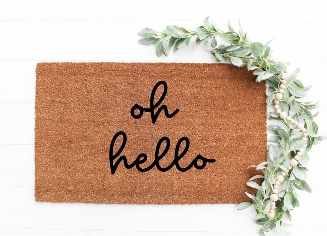 Oh Hello Doormat Welcome Mat - Funny Doormat - Home Decor - Custom Doormat - Farmhouse Decor | Etsy (US)