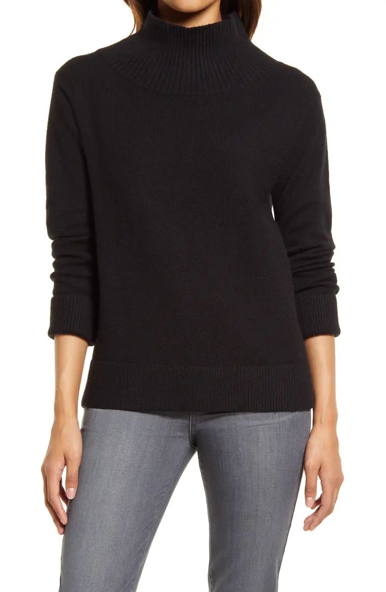 Caslon® Funnel Neck Cotton Blend Sweater | Nordstrom | Nordstrom