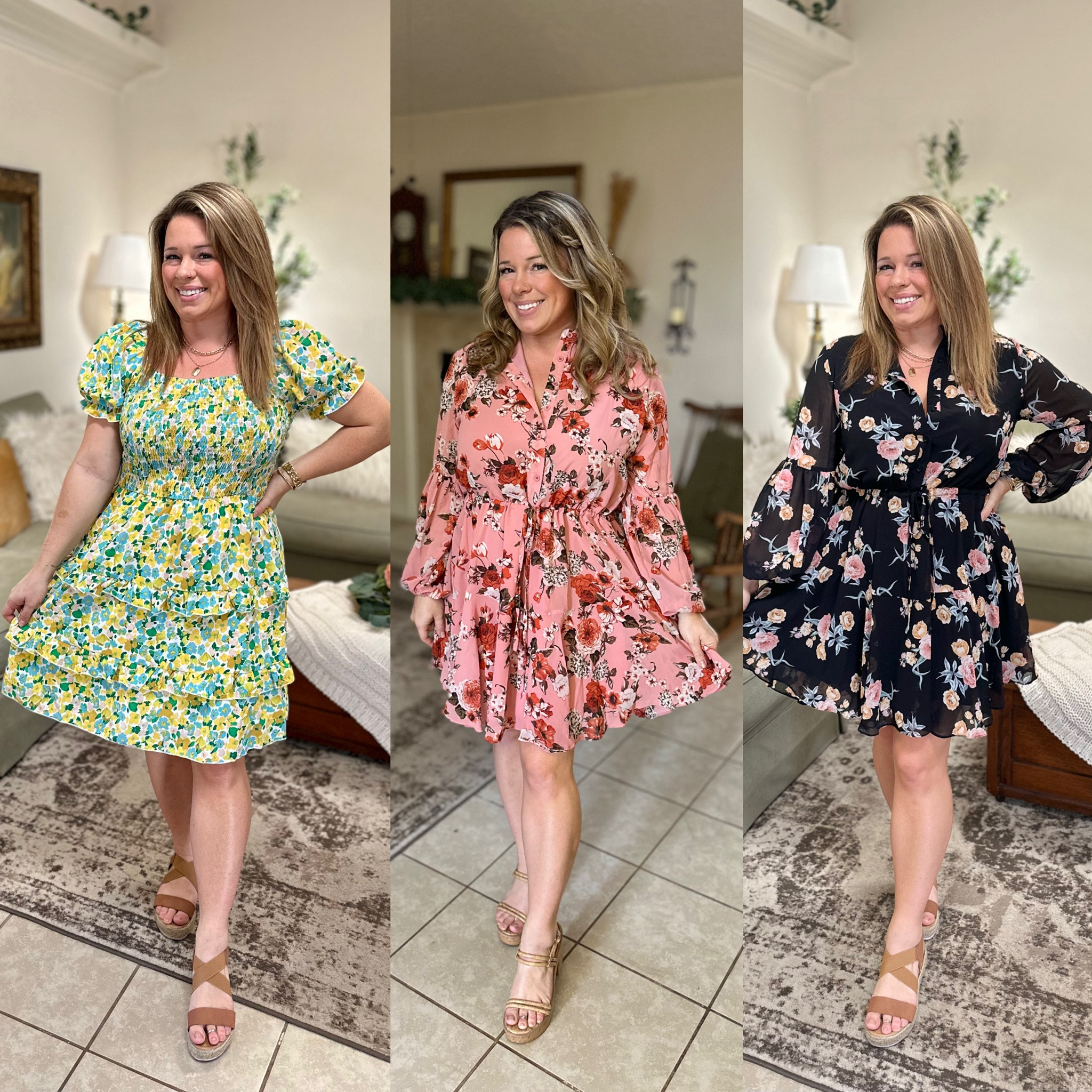 Amazon Floral prints that’s are perfect for this spring.

Three floral dresses
Amazon dresses
Amazon floral
Spring floral
Springtime dress
Wedding guest dress 
Floral mini dress
Puffy sleeve dress
Long sleeve dress
Florida girl dress
Midsize dress
Date night dress 
Date night outfit
Button down dresss

#LTKstyletip #LTKmidsize #LTKfindsunder50