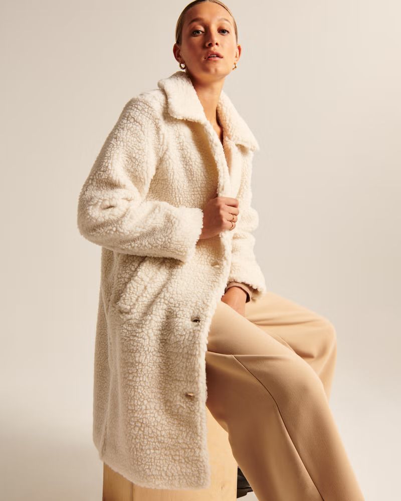 Women's Sherpa Mod Coat | Women's Up To 50% Off Select Styles | Abercrombie.com | Abercrombie & Fitch (US)