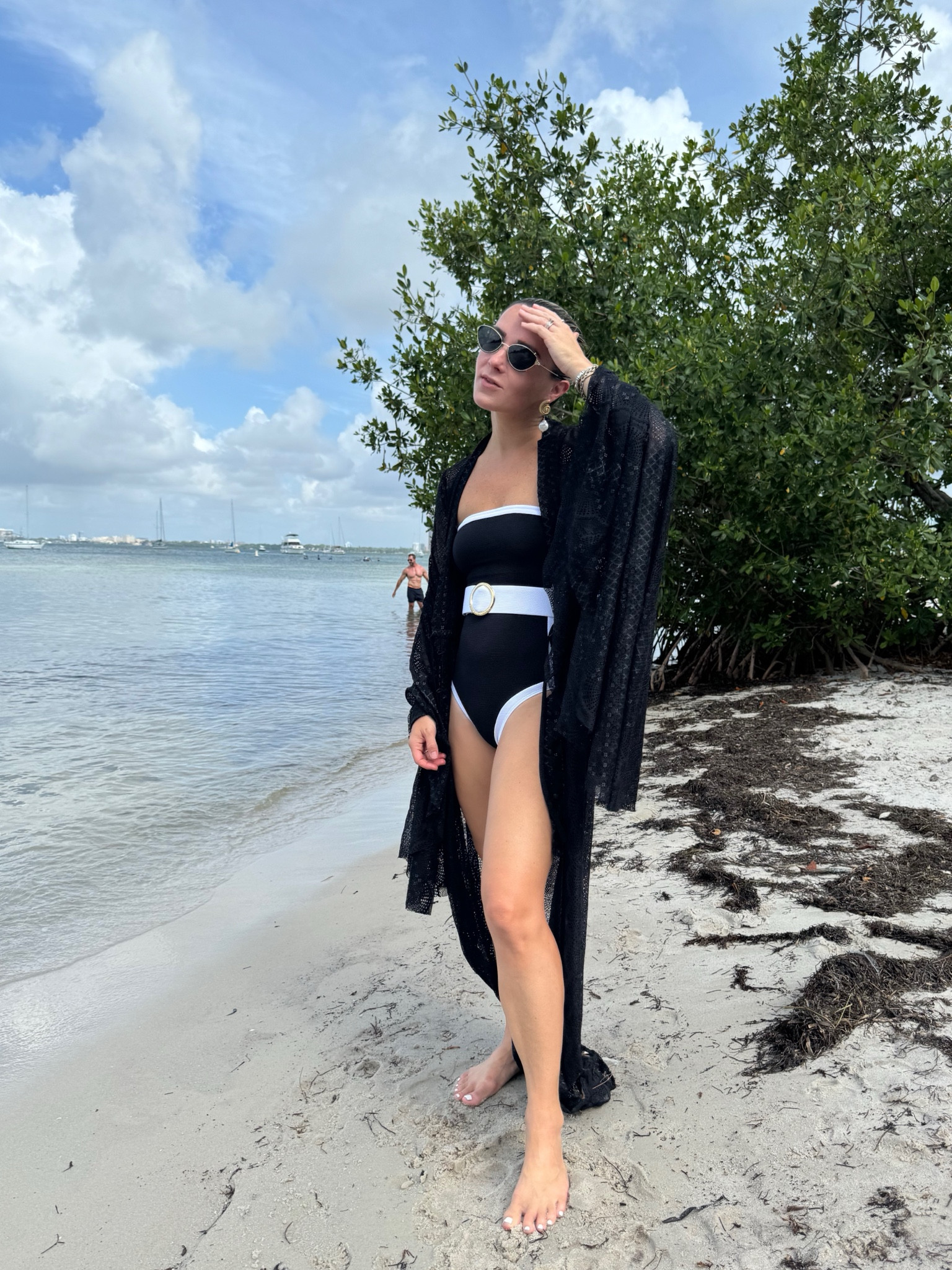 How chic is this one piece swimsuit? It comes with a white belt and is adjustable and removable. 

Swimsuit holds up and I didn’t need to adjust not even once.

Wearing it with a chic black lace cover up from the same brand too.

Black swimsuit, black one piece swimsuit, black mom friendly swimsuit, black one piece swimsuit, European summer beach outfit 

#LTKStyleTip #LTKSwim #LTKTravel