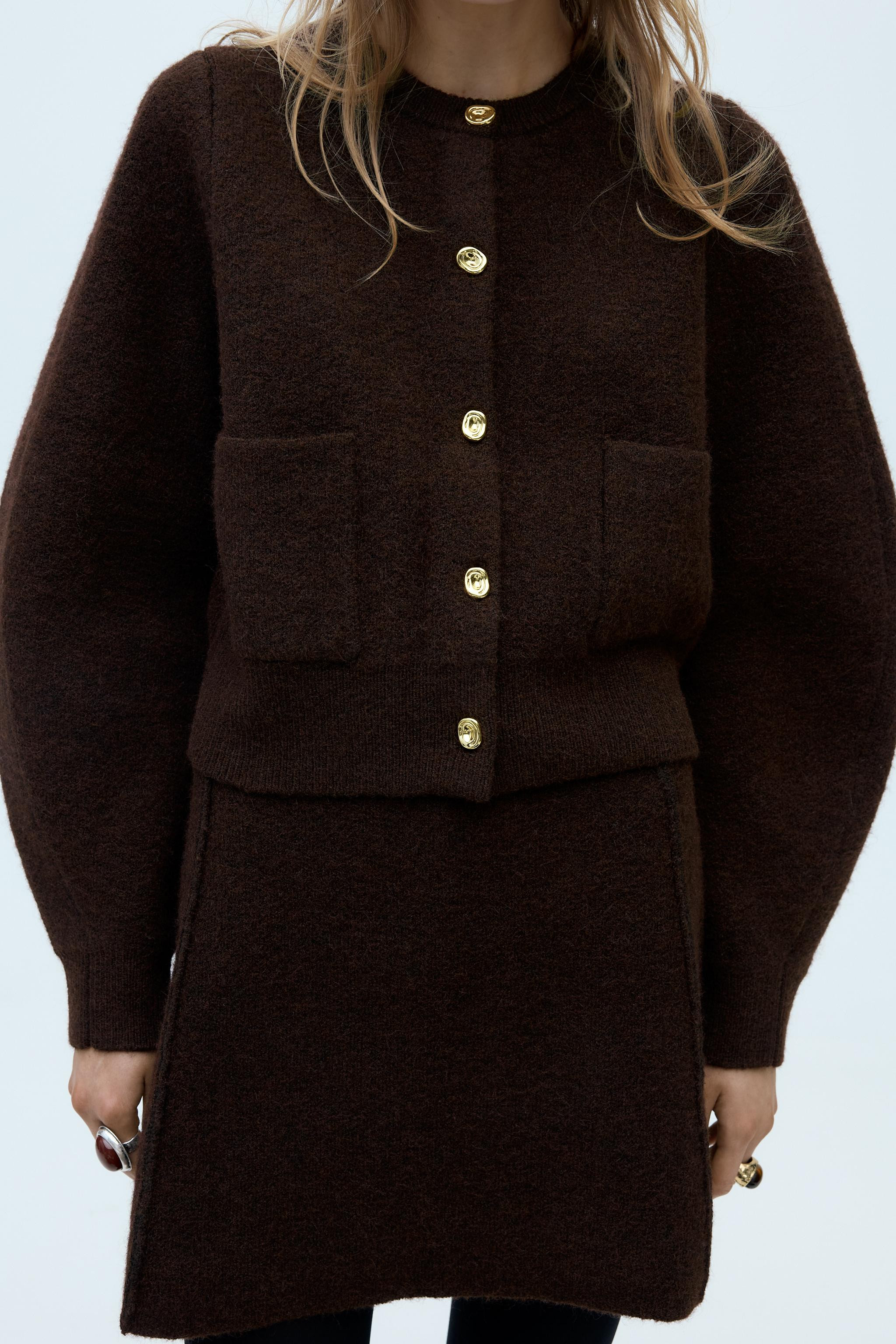 GOLDEN BUTTON KNIT CARDIGAN | Zara US