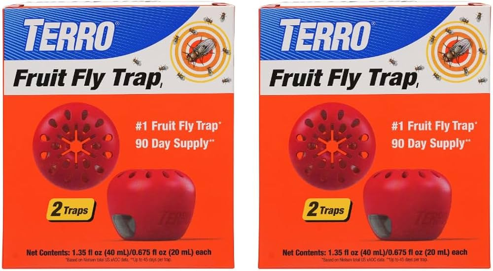 Terro Fruit Fly Traps for Indoors (4 Pack) + 180 Days of Lure Supply | Amazon (US)