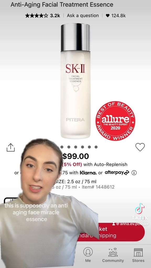 This is this sk-II anti aging facial treatment essence and the CosRX Galactomyces 95 tone balancing essence!

#LTKbeauty