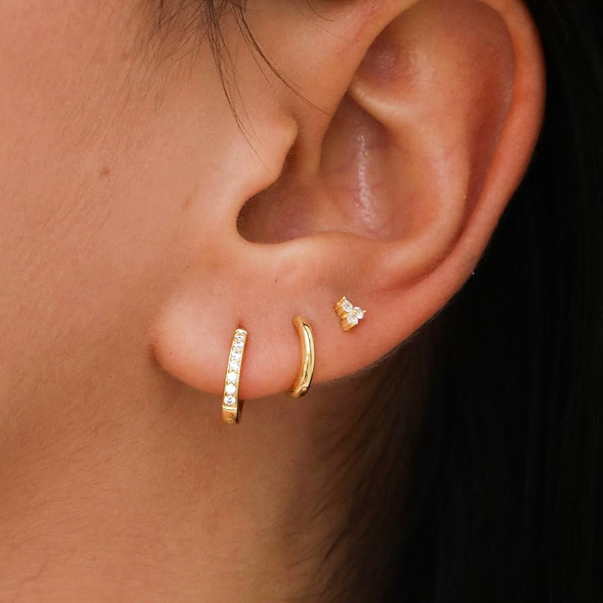 S.Leaf Cubic Zirconia Stud Earrings with Chain Sterling Silver Chain Earrings for Women Dangle Ea... | Amazon (US)