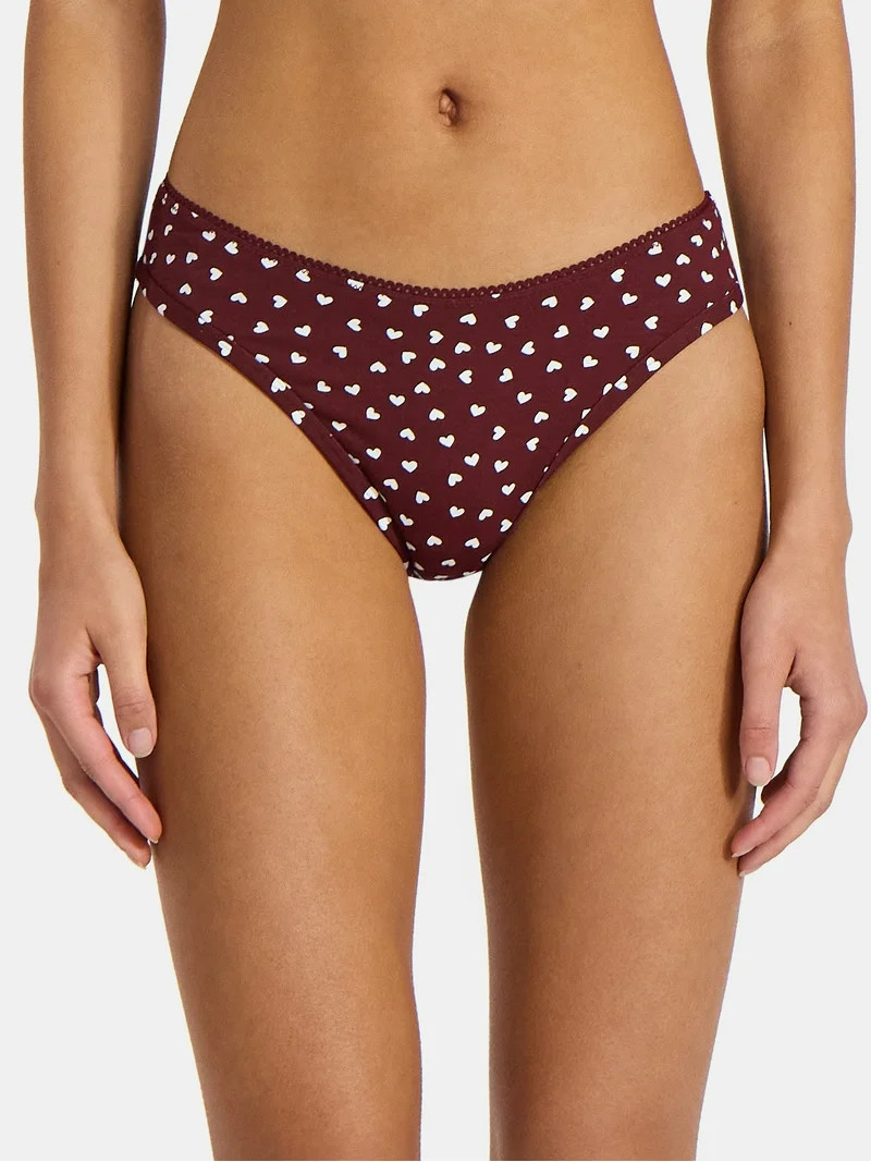 No Boundaries Cotton-Blend Hi-Cut Thong Panties, Women’s | Walmart (US)